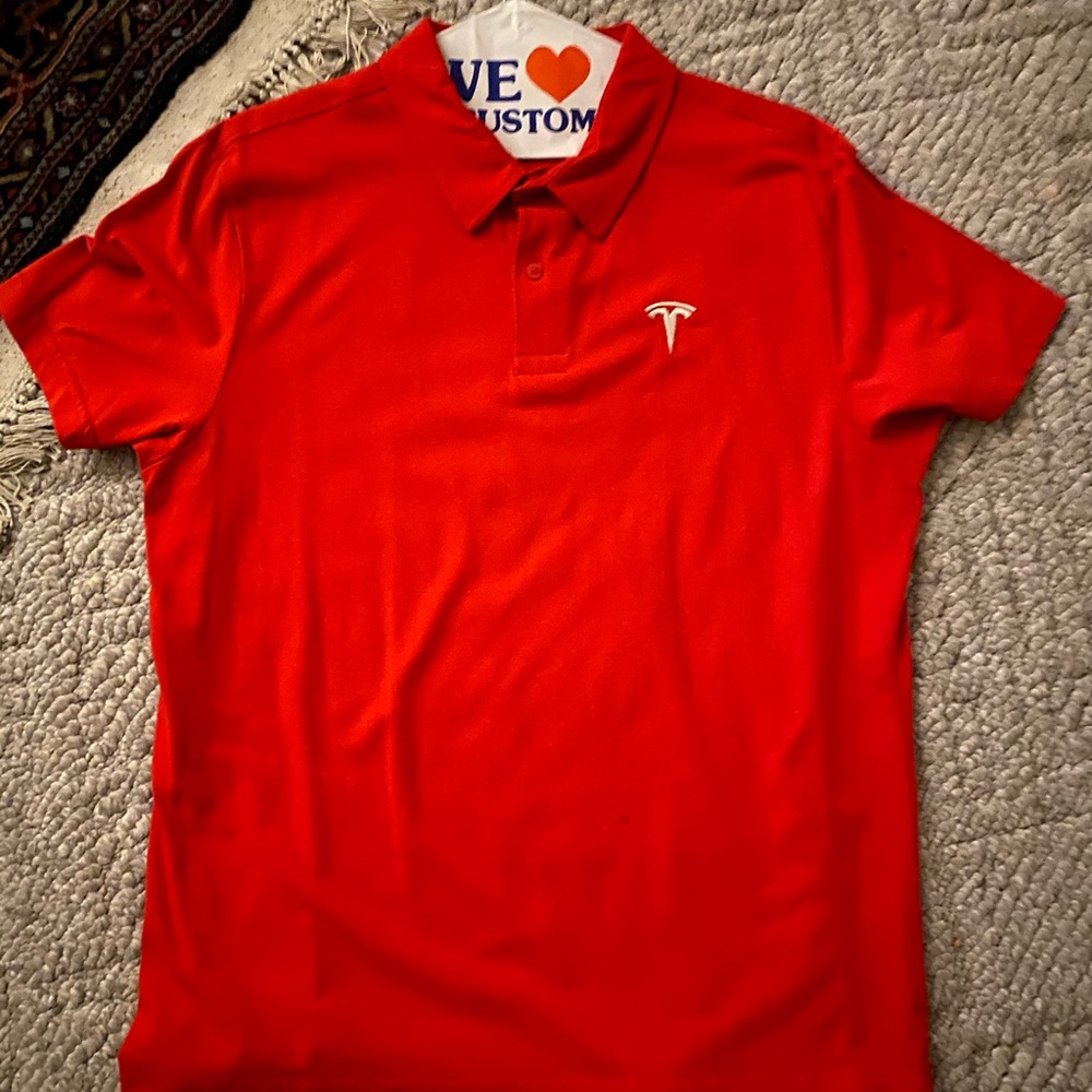 TESLA FANS ATTIRE- POLOS/MED- DRESS SHIRT/LARGE